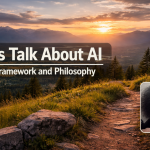 Lets Talk About AI – Framework and Philosophy (Part 2) Thumbnail image of Dexter Nelson discussing AI and the evolution of human civilization over a documentary-style landscape background